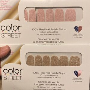 Color Street Pink and Gold Glitter Nail Strips